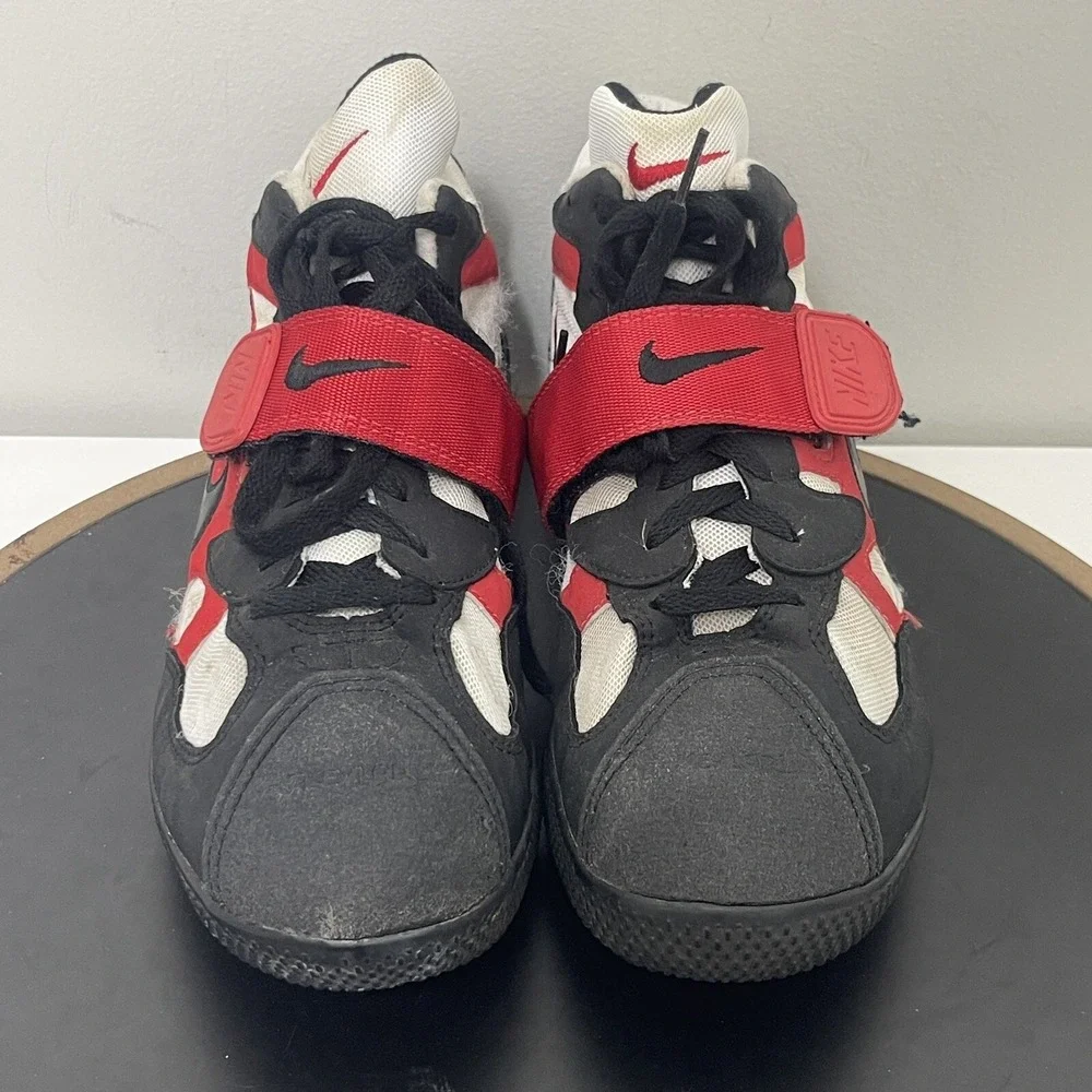 Vintage Nike Hammer Throwing Shoes Track Field‎ Spikes Red Black Size US 9.5